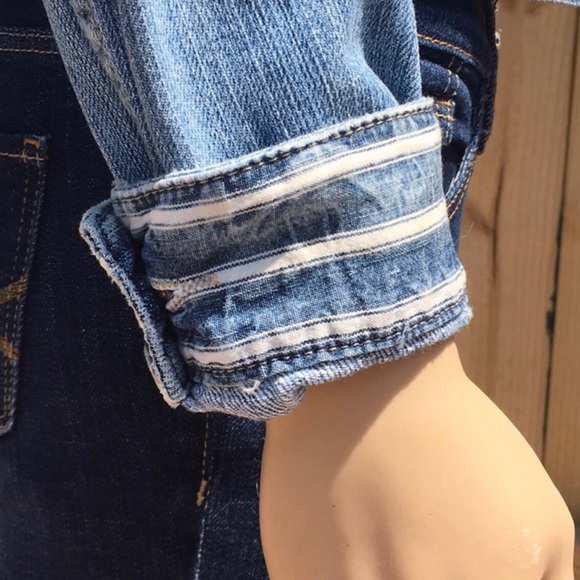 NWOT A & E  LIGHT BLUE STRIPED DETAIL DENIM - Picture 4 of 12